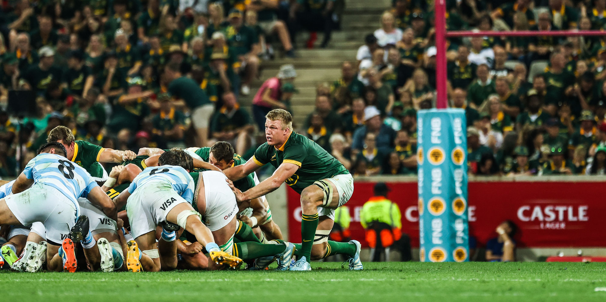 The Springboks in action against Argentina at the Mbombela Stadium last year.