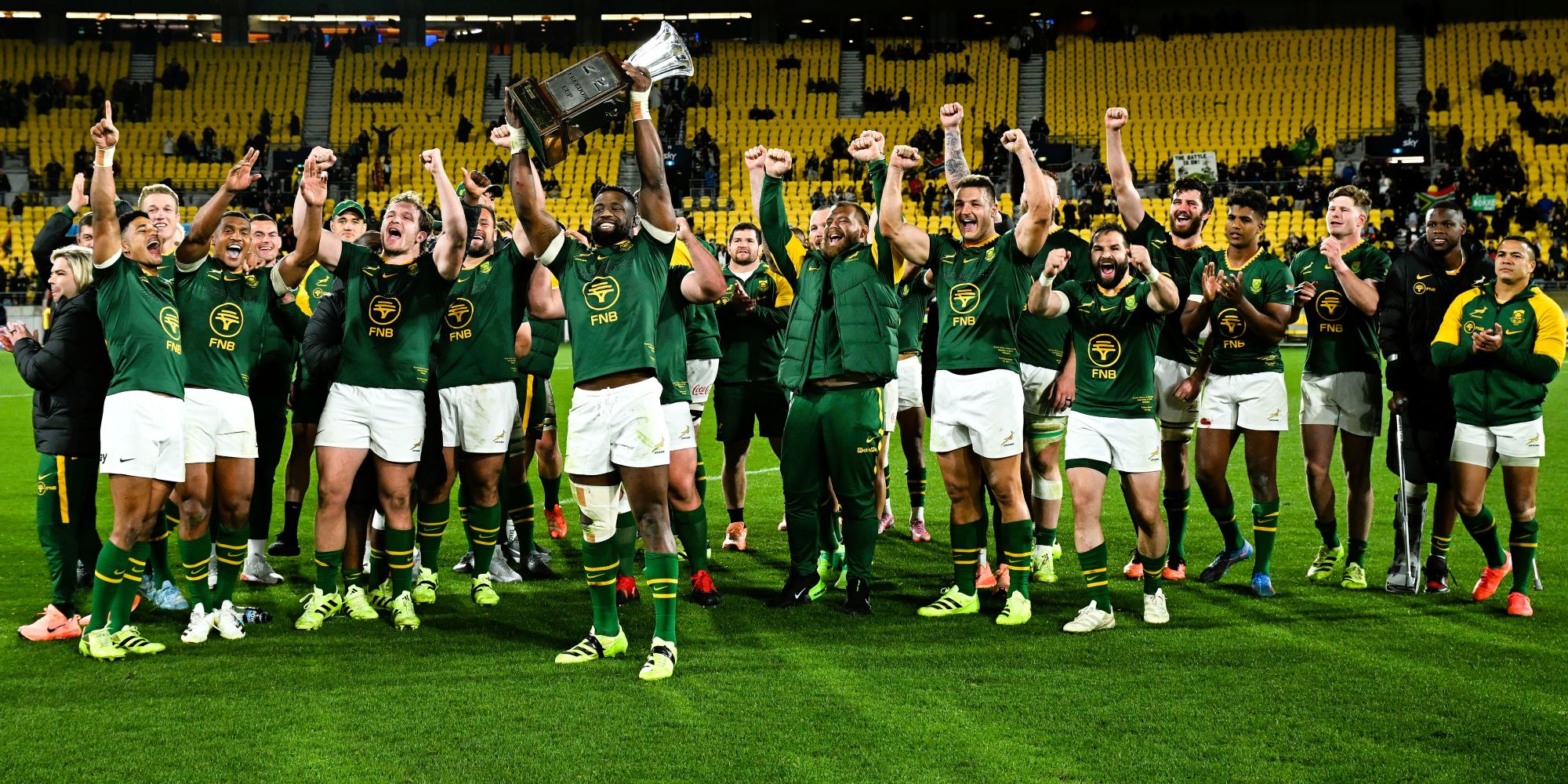 The Boks' record victory over New Zealand in Wellington was voted as the FNB Fans' Moment of the Year.
