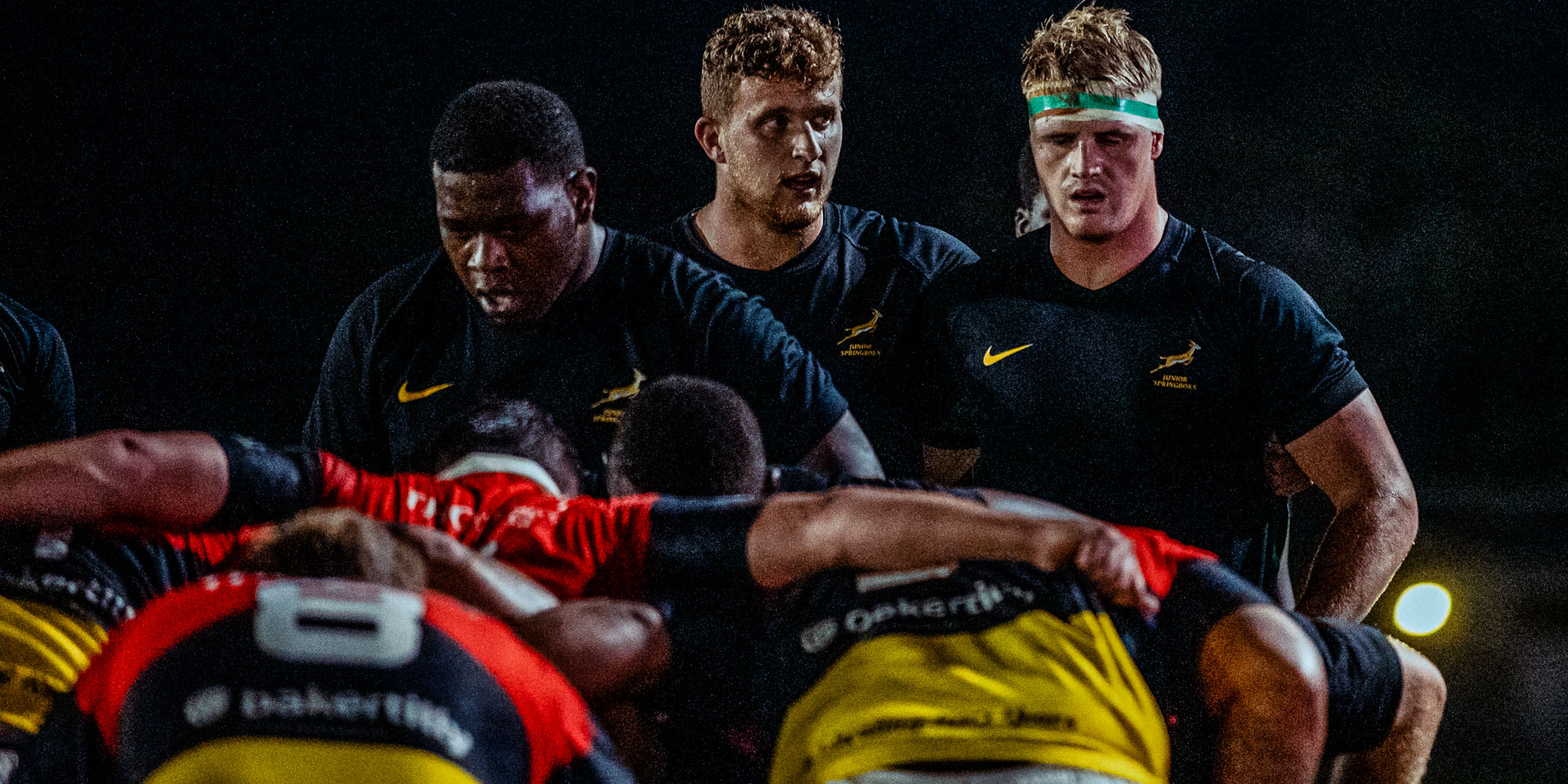 Getting ready for a scrum in the training match against Hamilton.